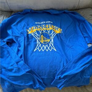 NBA Golden State Warriors Blue & Yellow Long Sleeve Shirt